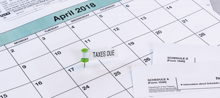 Calendar with April 17, 2018 clearly marked with green pushpin.